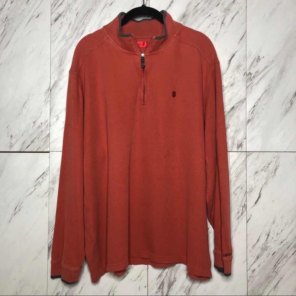IZOD Quarter Zip Cotton Pullover Sweater SZ XL